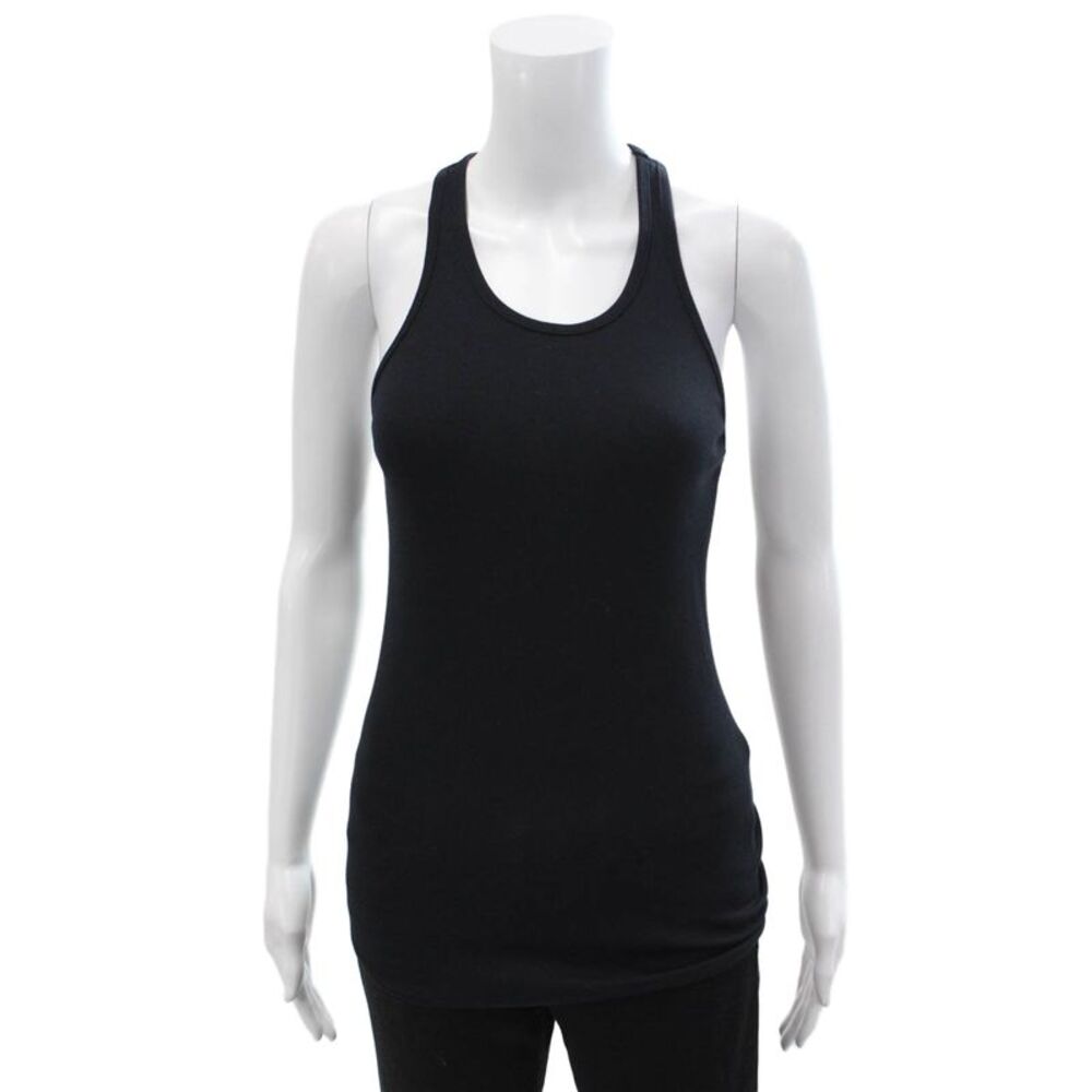 Stateside Women Basic Sleeveless Tank Black Pima Cotton Size M